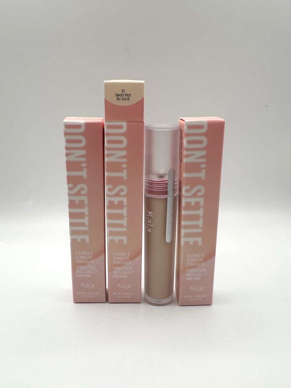 3pc Kaja Don’t Settle Flexible & Seamless Concealer Shade 01 Sweet Rice NWB